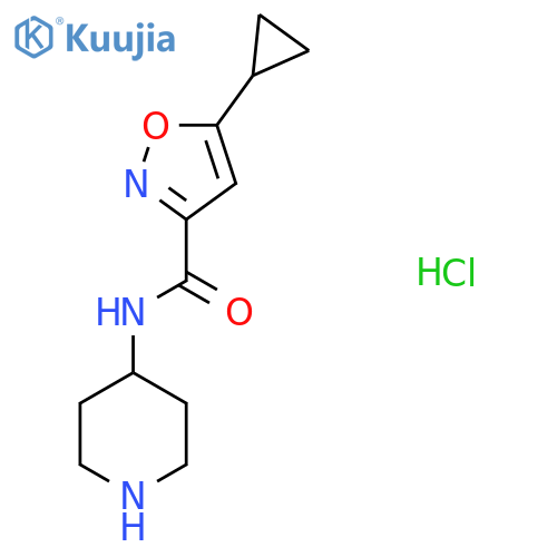 5-Cyclopropyl-N-(piperidin-4-yl)isoxazole-3-carboxamide hydrochloride structure
