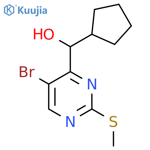 (5-Bromo-2-(methylthio)pyrimidin-4-yl)(cyclopentyl)methanol structure