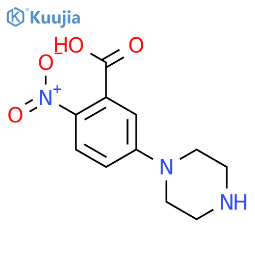 2-Nitro-5-(piperazin-1-yl)benzoic acid structure