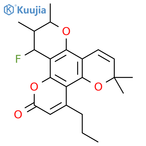 (10S,11S,12S)-12-fluoro-6,6,10,11-tetramethyl-4-propyl-11,12-dihydro-2H,6H,10H-dipyrano[2,3-f:2',3'-h]chromen-2-one structure