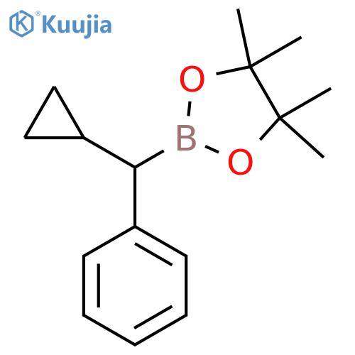 2-[Cyclopropyl(phenyl)methyl]-4,4,5,5-tetramethyl-1,3,2-dioxaborolane structure
