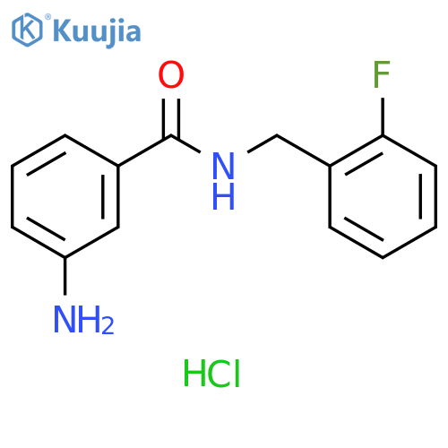 3-amino-N-[(2-fluorophenyl)methyl]benzamide hydrochloride structure
