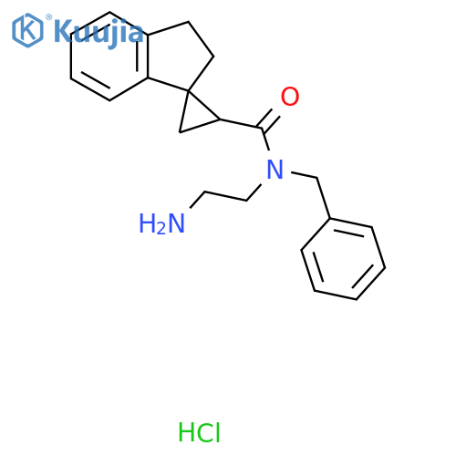 N-(2-aminoethyl)-N-benzyl-2',3'-dihydrospiro[cyclopropane-1,1'-indene]-3-carboxamide hydrochloride structure