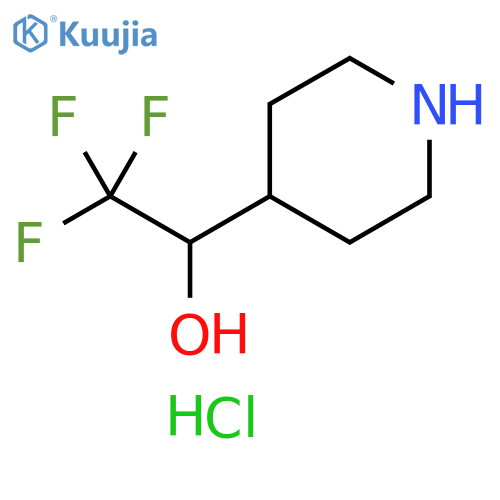 2,2,2-trifluoro-1-(piperidin-4-yl)ethan-1-ol hydrochloride structure