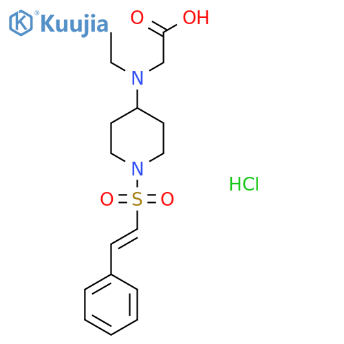 2-{Ethyl[1-(2-phenylethenesulfonyl)piperidin-4-yl]amino}acetic acid hydrochloride structure