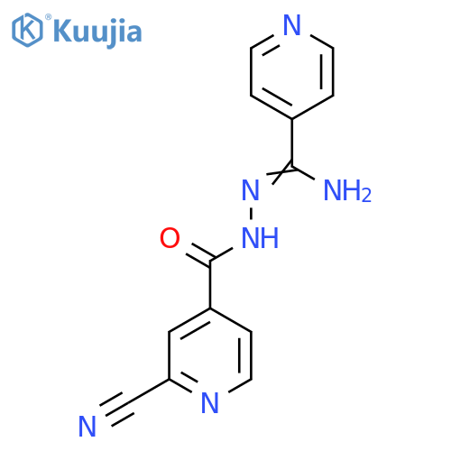 N-[[Amino(pyridin-4-yl)methylidene]amino]-2-cyanopyridine-4-carboxamide structure