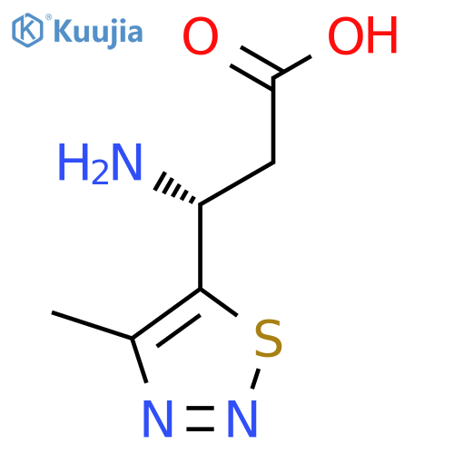 (3R)-3-Amino-3-(4-methyl-1,2,3-thiadiazol-5-yl)propanoic acid structure