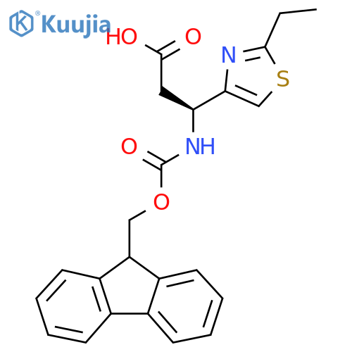 (3S)-3-(2-ethyl-1,3-thiazol-4-yl)-3-({[(9H-fluoren-9-yl)methoxy]carbonyl}amino)propanoic acid structure