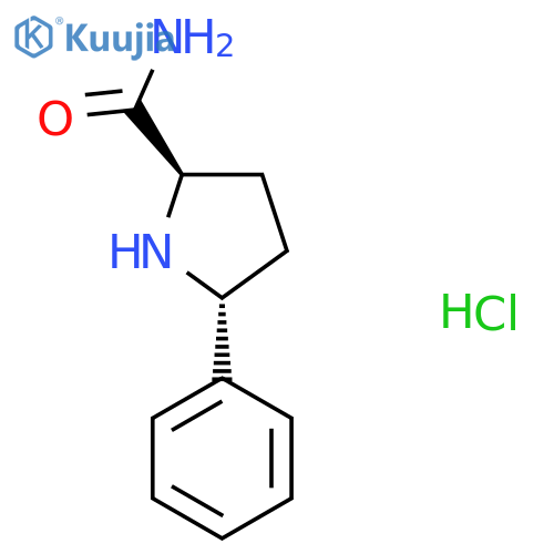 (2R,5R)-5-Phenylpyrrolidine-2-carboxamide;hydrochloride structure