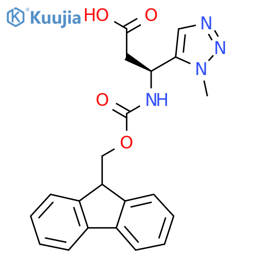 (3S)-3-({[(9H-fluoren-9-yl)methoxy]carbonyl}amino)-3-(1-methyl-1H-1,2,3-triazol-5-yl)propanoic acid structure