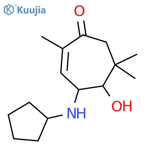 2-Cyclohepten-1-one, 4-(cyclopentylamino)-5-hydroxy-2,6,6-trimethyl- structure