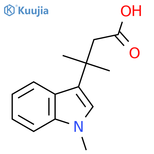 3-methyl-3-(1-methyl-1H-indol-3-yl)butanoic acid structure
