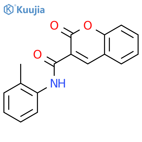 2H-1-Benzopyran-3-carboxamide, N-(2-methylphenyl)-2-oxo- structure