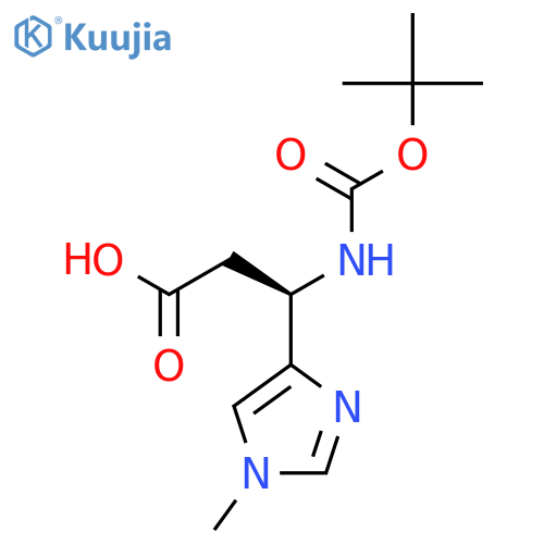 (3R)-3-{[(tert-butoxy)carbonyl]amino}-3-(1-methyl-1H-imidazol-4-yl)propanoic acid structure