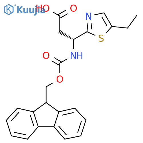 (3R)-3-(5-ethyl-1,3-thiazol-2-yl)-3-({[(9H-fluoren-9-yl)methoxy]carbonyl}amino)propanoic acid structure