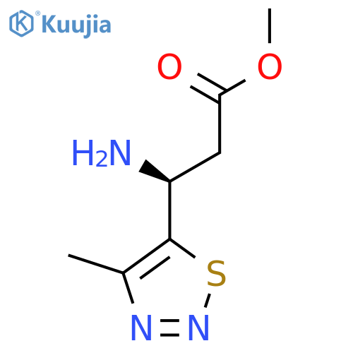 methyl (3S)-3-amino-3-(4-methyl-1,2,3-thiadiazol-5-yl)propanoate structure