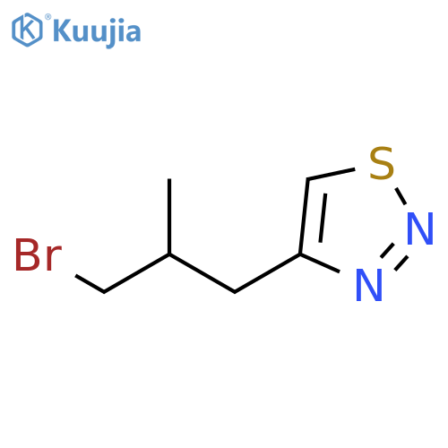 1,2,3-Thiadiazole, 4-(3-bromo-2-methylpropyl)- structure