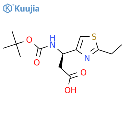 (3R)-3-{[(tert-butoxy)carbonyl]amino}-3-(2-ethyl-1,3-thiazol-4-yl)propanoic acid structure