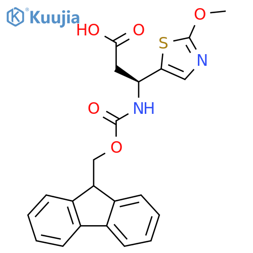 (3S)-3-({[(9H-fluoren-9-yl)methoxy]carbonyl}amino)-3-(2-methoxy-1,3-thiazol-5-yl)propanoic acid structure