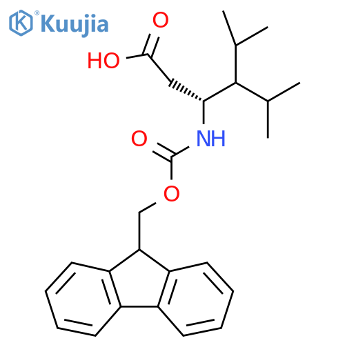(3R)-3-({[(9H-fluoren-9-yl)methoxy]carbonyl}amino)-5-methyl-4-(propan-2-yl)hexanoic acid structure