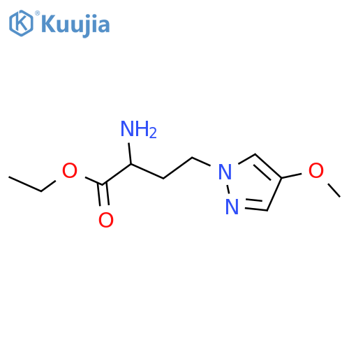ethyl 2-amino-4-(4-methoxy-1H-pyrazol-1-yl)butanoate structure