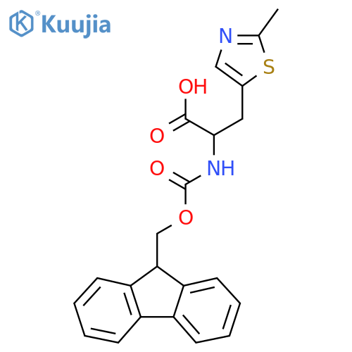 2-({[(9H-fluoren-9-yl)methoxy]carbonyl}amino)-3-(2-methyl-1,3-thiazol-5-yl)propanoic acid structure