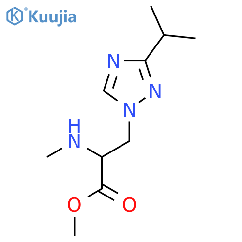 methyl 2-(methylamino)-3-[3-(propan-2-yl)-1H-1,2,4-triazol-1-yl]propanoate structure