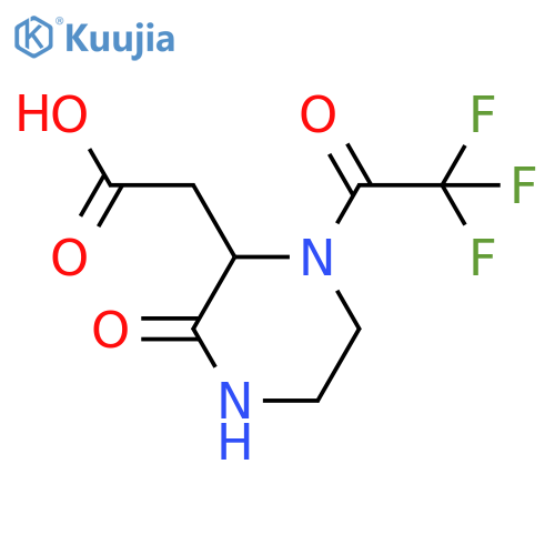 2-[3-Oxo-1-(trifluoroacetyl)piperazin-2-yl]acetic acid structure