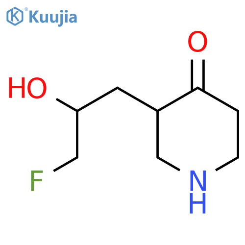 3-(3-Fluoro-2-hydroxypropyl)piperidin-4-one structure