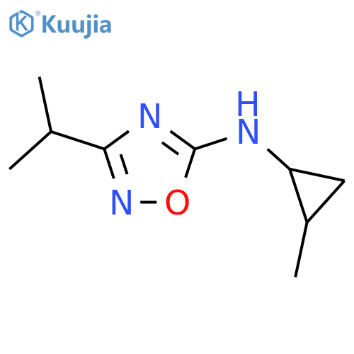 N-(2-Methylcyclopropyl)-3-(propan-2-yl)-1,2,4-oxadiazol-5-amine structure