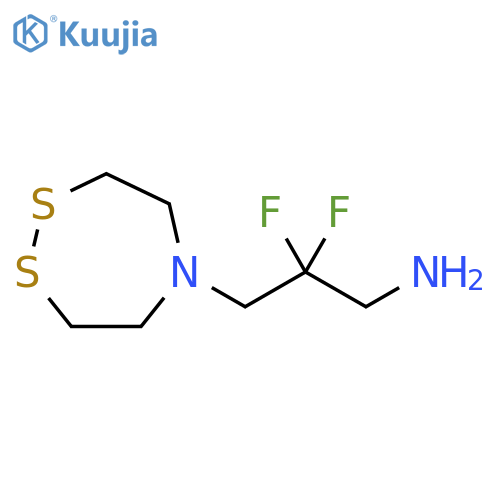 5H-1,2,5-Dithiazepine-5-propanamine, β,β-difluorotetrahydro- structure