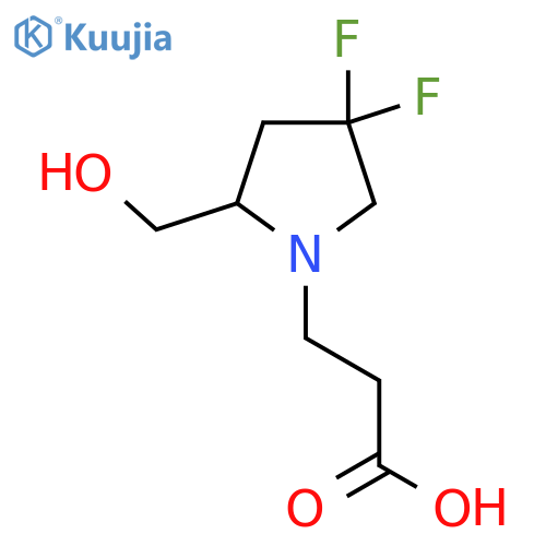 3-(4,4-Difluoro-2-(hydroxymethyl)pyrrolidin-1-yl)propanoic acid structure