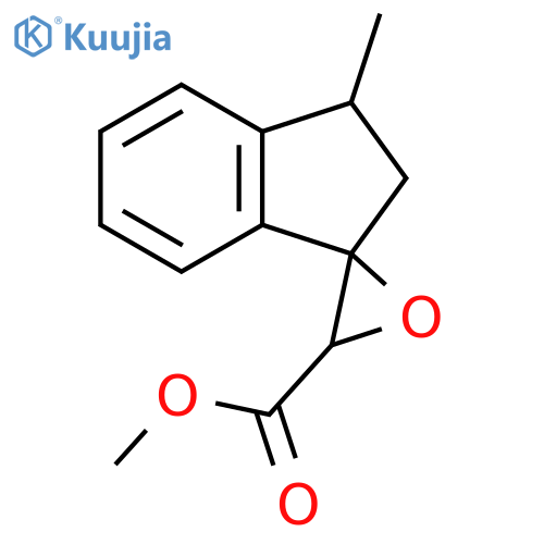 Spiro[1H-indene-1,2'-oxirane]-3'-carboxylic acid, 2,3-dihydro-3-methyl-, methyl ester structure