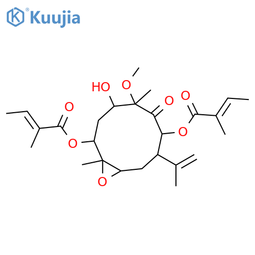 4,5-Epoxy-1,3,8,10-tetrahydroxy-11-germacren-9-one; (1α,3β,4α,5α,8α,10β)-form, 10-Me ether, 3,8-diangeloyl structure