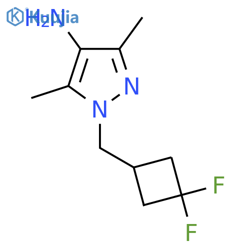 1-[(3,3-difluorocyclobutyl)methyl]-3,5-dimethyl-1H-pyrazol-4-amine structure