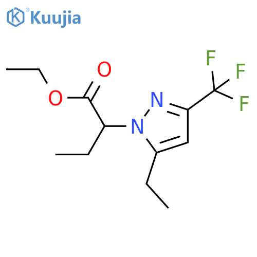Ethyl 2-[5-ethyl-3-(trifluoromethyl)-1H-pyrazol-1-yl]butanoate structure