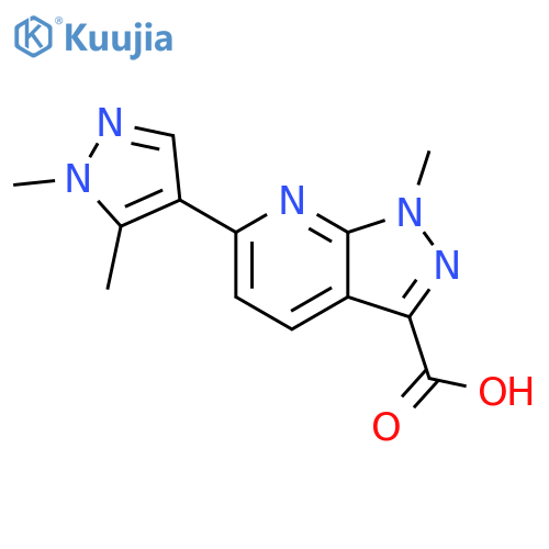 6-(1,5-dimethyl-1H-pyrazol-4-yl)-1-methyl-1H-pyrazolo[3,4-b]pyridine-3-carboxylic acid structure