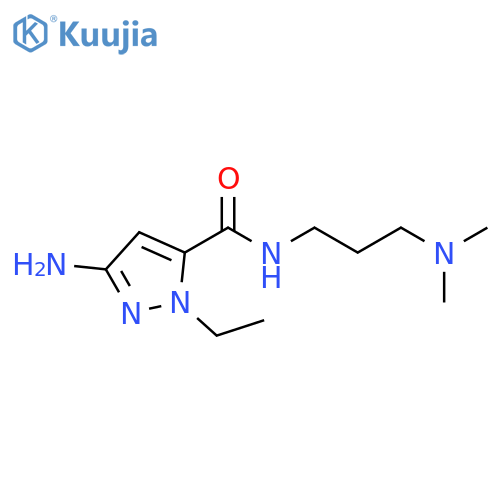3-amino-N-[3-(dimethylamino)propyl]-1-ethyl-1H-pyrazole-5-carboxamide structure