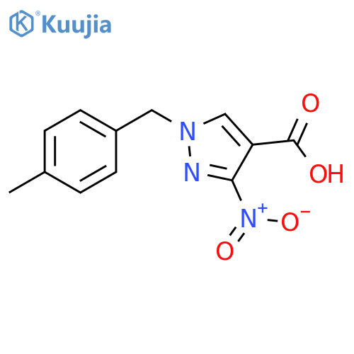 1-(4-methylbenzyl)-3-nitro-1H-pyrazole-4-carboxylic acid structure