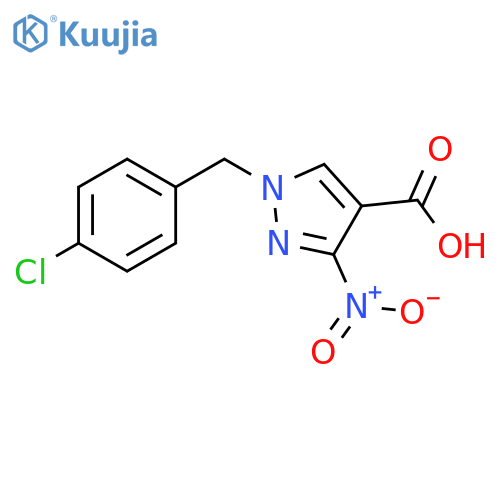 1-(4-chlorobenzyl)-3-nitro-1H-pyrazole-4-carboxylic acid structure