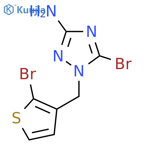 5-Bromo-1-[(2-bromothiophen-3-yl)methyl]-1H-1,2,4-triazol-3-amine structure