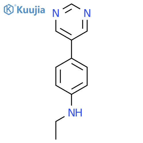 N-ethyl-4-pyrimidin-5-ylaniline structure