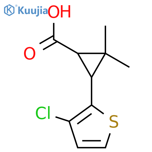 3-(3-Chlorothiophen-2-yl)-2,2-dimethylcyclopropane-1-carboxylic acid structure