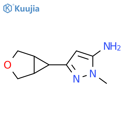 1-Methyl-3-{3-oxabicyclo[3.1.0]hexan-6-yl}-1H-pyrazol-5-amine structure