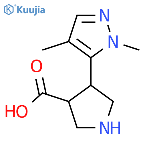 4-(1,4-Dimethyl-1H-pyrazol-5-yl)pyrrolidine-3-carboxylic acid structure