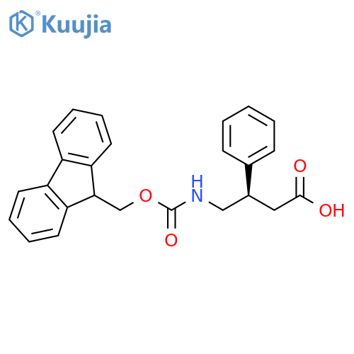 (3R)-4-({[(9H-fluoren-9-yl)methoxy]carbonyl}amino)-3-phenylbutanoic acid structure