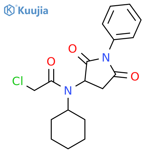 2-Chloro-N-cyclohexyl-N-(2,5-dioxo-1-phenylpyrrolidin-3-yl)acetamide structure