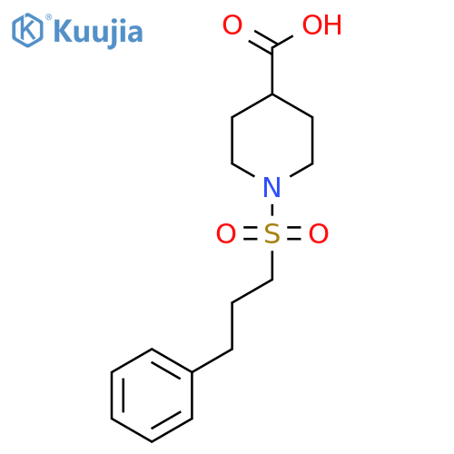 1-(3-Phenylpropyl)sulfonylpiperidine-4-carboxylic acid structure