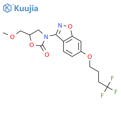 2-Oxazolidinone,5-(methoxymethyl)-3-[6-(4,4,4-trifluorobutoxy)-1,2-benzisoxazol-3-yl]-, (5S)- structure