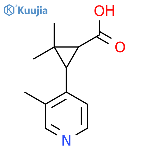 2,2-Dimethyl-3-(3-methylpyridin-4-yl)cyclopropane-1-carboxylic acid structure